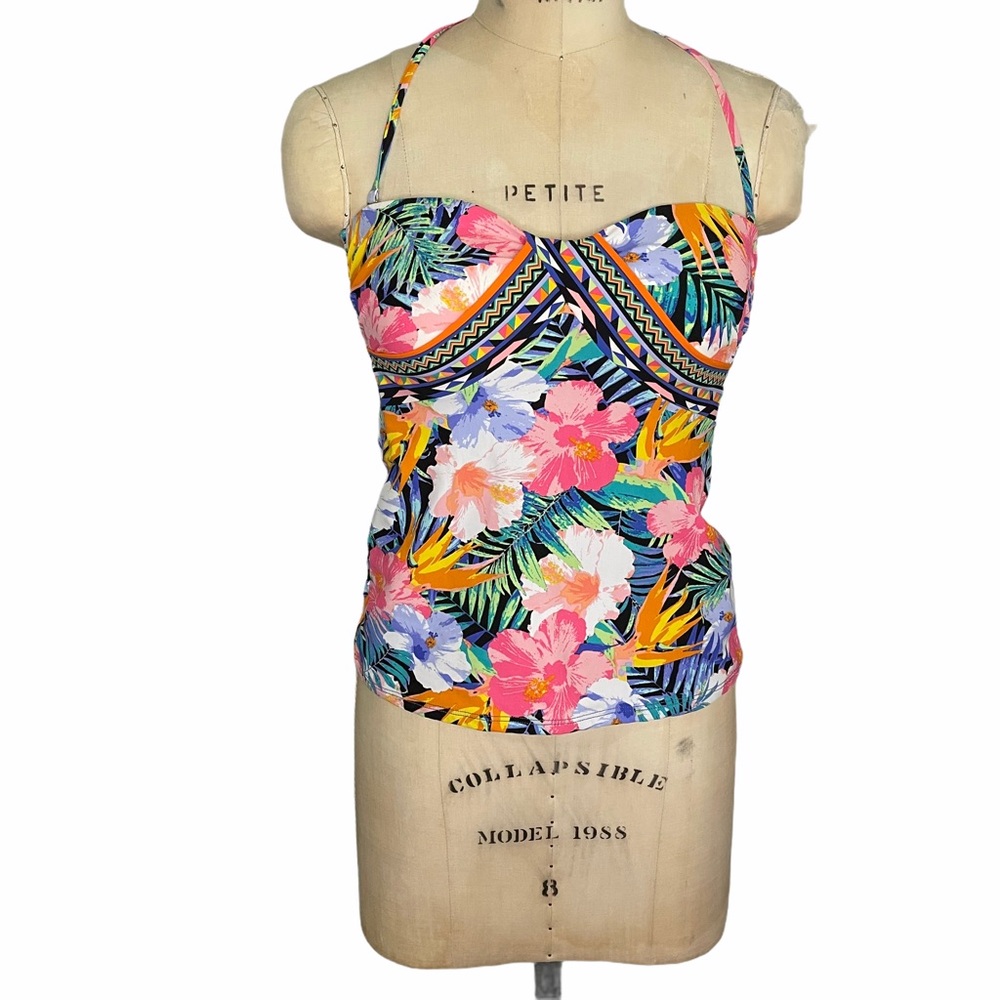 La Blanca S floral tankini top